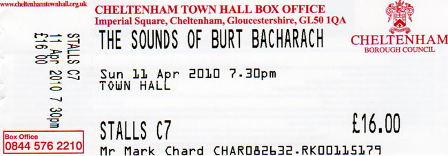 THE SOUNDS OF BURT BACHARACH Ticket